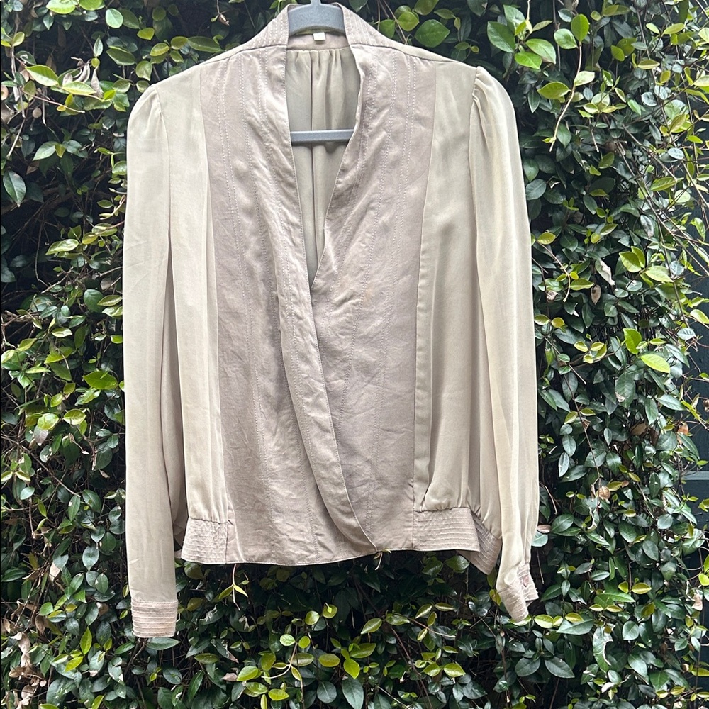 Giani Bernini Beige Draped Blouse